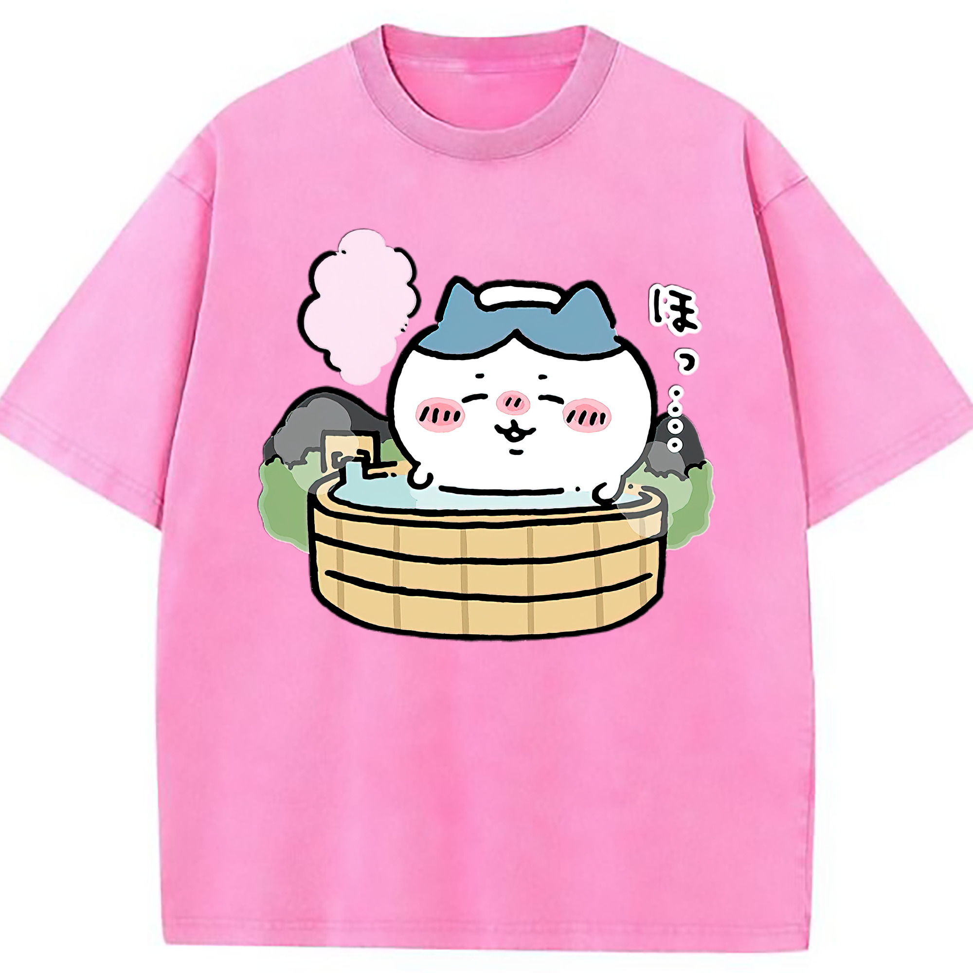 （画像用） ちいかわ ハチワレ Chii-kawa hachiware 綿100% ヴィンテージ風 半袖Tシャツ（フロントプリント）